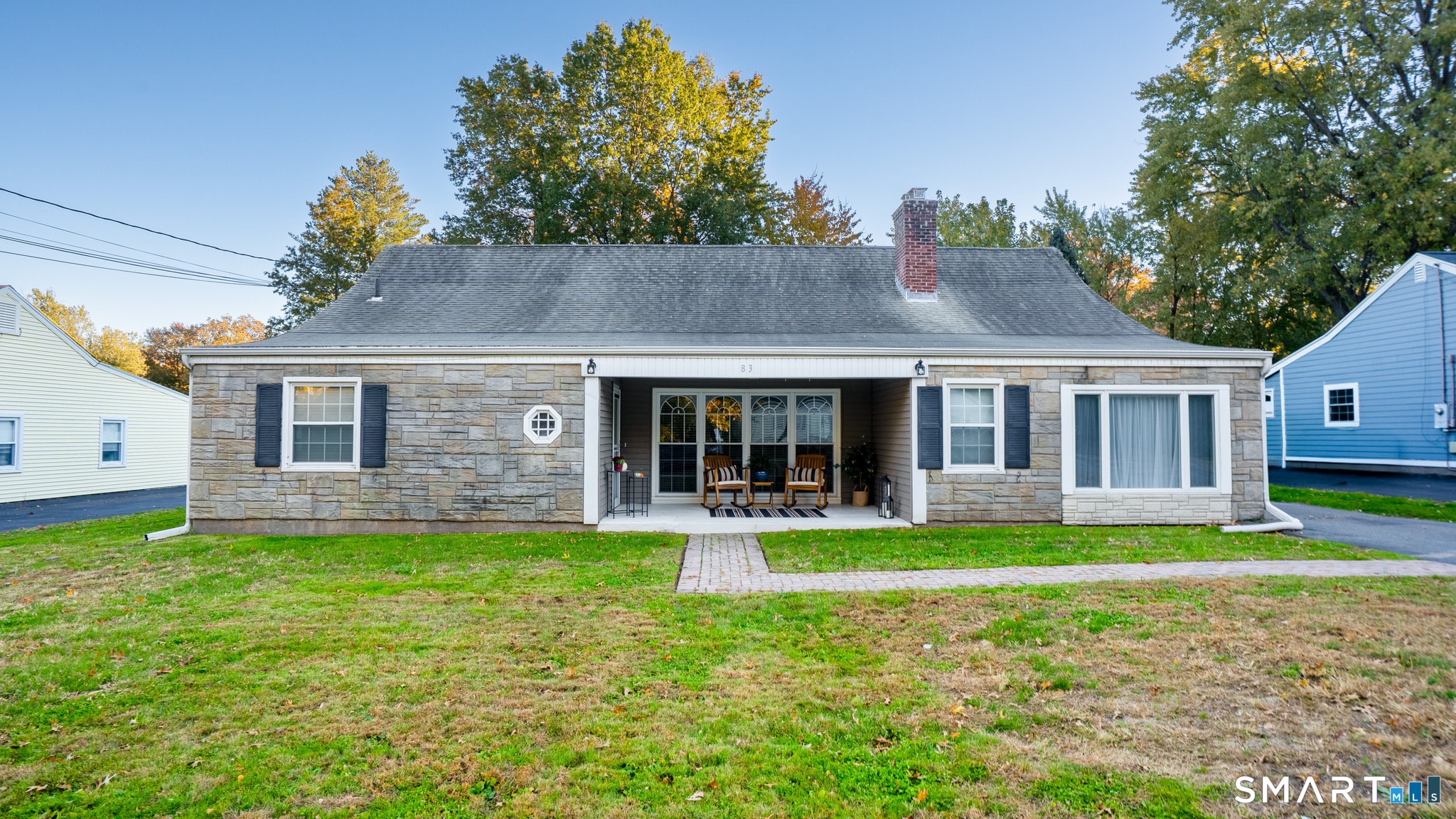 83 Haynes Road, West Hartford, CT — stone Cape exterior with covered porch
